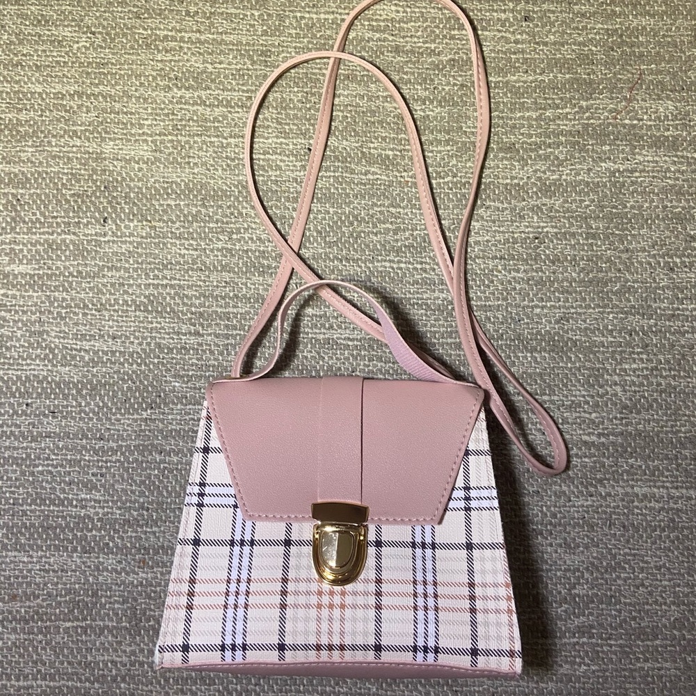 Plaid Pattered Flap Satchel Bag